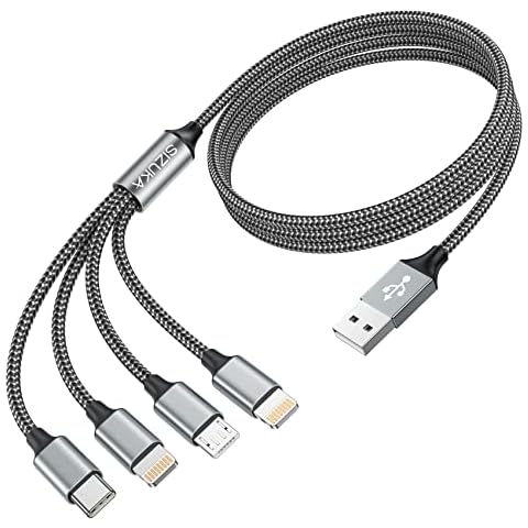 SIZUKA Multi USB Kabel, Universal Ladekabel 4 in1 Handy ladekabel Mehrfach Ladekabel Micro USB Typ C Lightning USB Kabel für iPhone, Android Galaxy, Huawei, Oneplus, Sony Cover