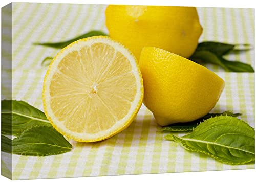 wall26 Canvas Print Wall Art Close Up of Lemons on