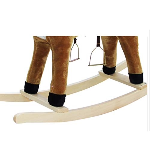 Schaukelpferd QIQIDEDIAN Schaukelstuhl aus Massivholz mit doppeltem Verwendungszweck Schaukel wiegen Baby Geschenk Baby… – Bild 5