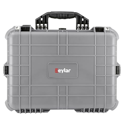 Eylar 20 Hard Case with Reusable Foam Insert – Waterproof and Shockproof for Equipment, Drones, and Cameras (Gray)