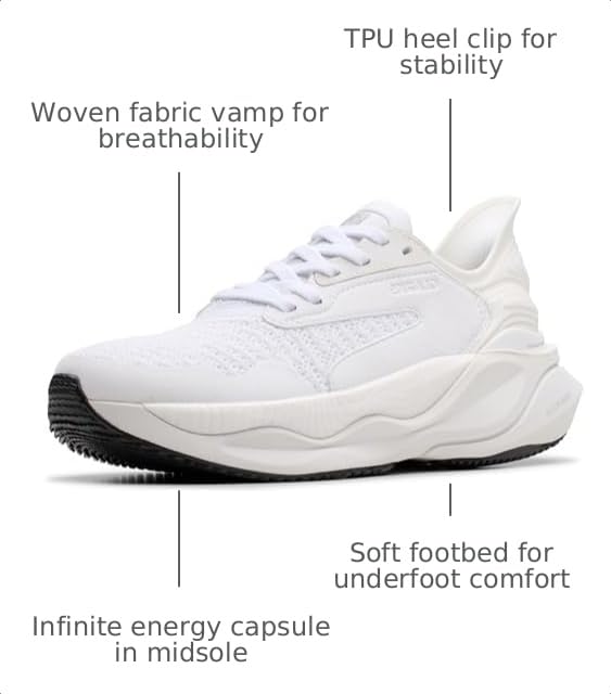Clarks Womens Clarks Pace White Textile8.5 Medium - image 3
