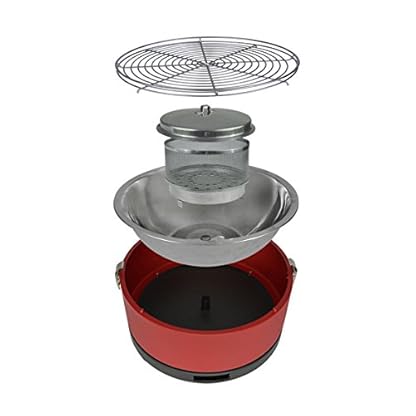 Feuerdesign Tischgrill "Mayon" - weiß, Holzkohlegrill mit Lüftermotor Grill und Grillzange – Bild 5