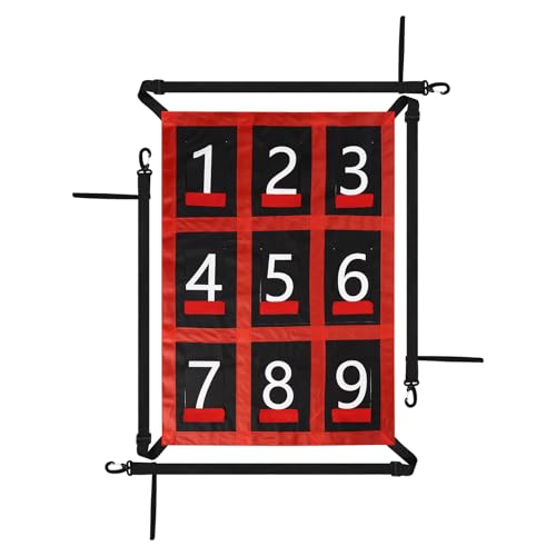 Lyreh Waterproof Adjustable Baseball Strike Zone Target Net, 26.8x19.3in Numbered Softball 9 Hole Pitching Trainers with Numbers Sports Equipment Accessories Supplies for Training