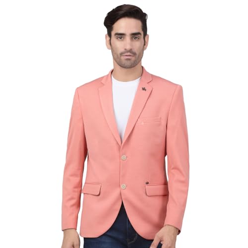 Image of Cantabil Self Design Full Sleeves Notch Lapel Casual Blazer for Men | Casual Blazer for Men | Men Blazer for Casual (P MBZC00057)