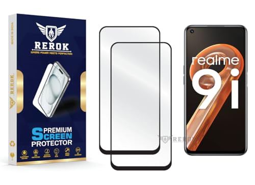 Image of Gorilla Tempered Glass Screen Protector Compatible with Realme 9i [Pack of 2] | Edge-to-Edge, Bubble-Free, Case Friendly, Easy Installation Kit