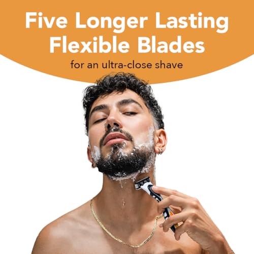 BIC Flex 5 Refillable Razors for Men, Long-Lasting 5 Blade Razors for a Smooth and Comfortable Shave, 1 Handle and 7 Cartridges, 8 Piece Shaving Kit - Image 5
