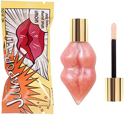 Lip Plumper Gloss Moisturize Hydrating Liquid Lipstick Smooth Wet n Wild Jelly Lip gloss Stick Honey Shine Lip Sexy Red Plumping Lip Best Clear Lip Plumper Balm Liquid Party Disco (Nude Color)