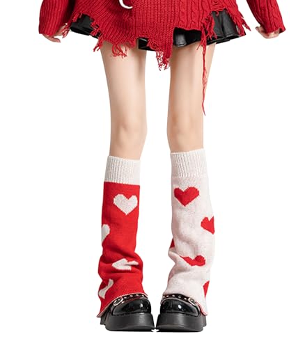 Image of WODECASA Girls Kawaii Leg Warmers Knitted Flared Leg Sleeves Goth Crochet Baggy Cuff Ankle Heap Socks