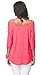 iGENJUN Women's Casual Loose Hollowed Out Shoulder Three Quarter Sleeve Shirts,Pink,XL