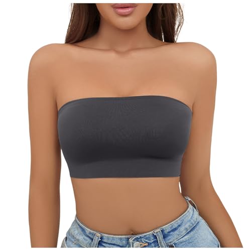Brasier envolvente para mujer con líneas de hombro desmontable, sin talla grande, gris, S