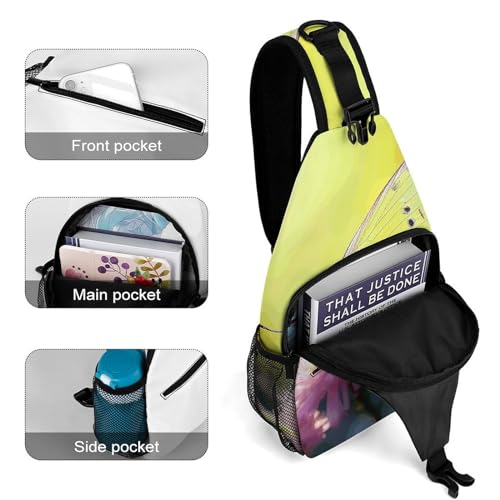 Bolso tipo sling amarillo para viaje y deporte miniatura 4