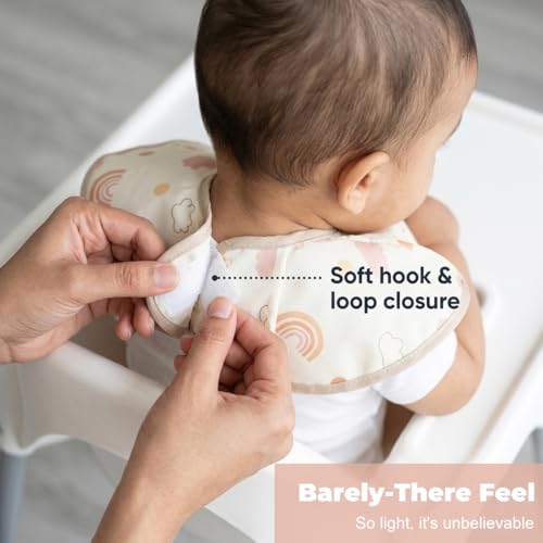 Image of SNOWIE SOFT Sleeved Bib Baby Bib with Pocket, Toddler Bib, Smock, Washable and Lightweight Waterproof Fabric, Fits Bibs for Baby 6 Months+
