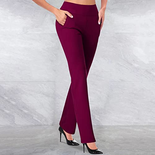 2024 Work Pants Women High Waist Dress Pant Business Casual Outfits 4 Way Stretch Bootleg Yoga Pants Workout Slacks2