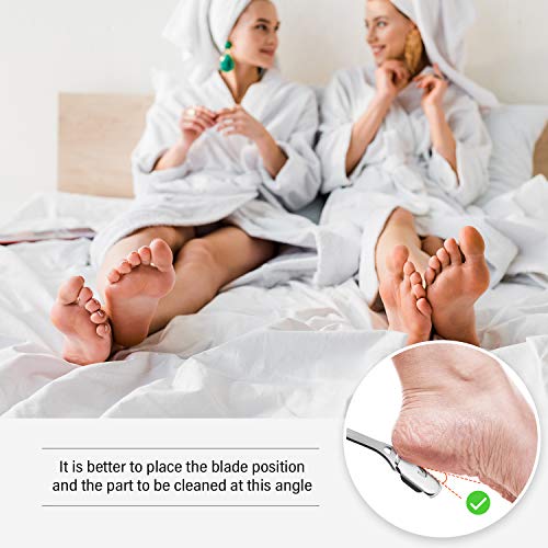 24 Pieces Callus Shaver Set, 20 Replacement Slices Blades 2 Callus Shavers And 2 Foot File Head Foot Care Tools Steel Handle Hard Skin Remover For Hand Feet (Grooved Handle) #TOP5