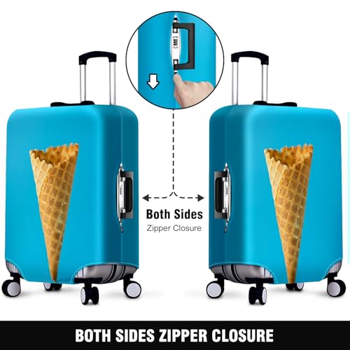 Travel Luggage Cover Suitcase Protector Scratch-Resistant Fit Not Included Suitcase Ice Cream L-26-28in2