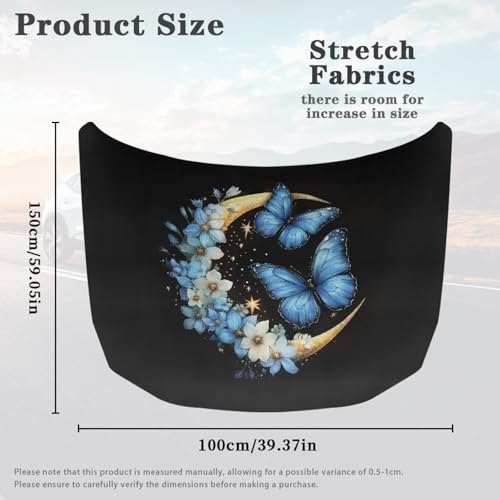 Image of Car Hood Cover,Moon Print Soft Decoration Car Hood Cover Protector Suitable Most Automotive Sedans Trucks Pickup Sports Cars,Car Accessories