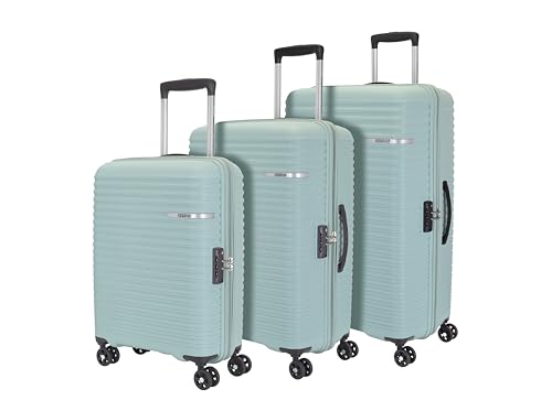 Image of American Tourister PP Liftoff+ Trolley Bag with TSA Lock & 8 Wheel, Hard Check-in Suitcase for Travel with Double Wheel, Seafoam Blue, 55,67,79 cm (Small +Medium +Large), Set of 3Pc (ME5 (4) 11 904)