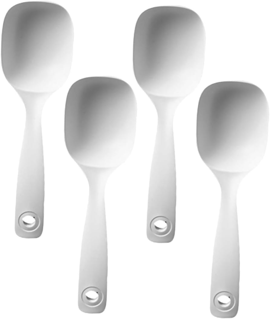 4pcs Long Handle Soup Ladles for Serving, Large Kitchen Ladle Set, Sturdy Household Porridge and Wonton Soup Spoons for Home and Restaurant Use