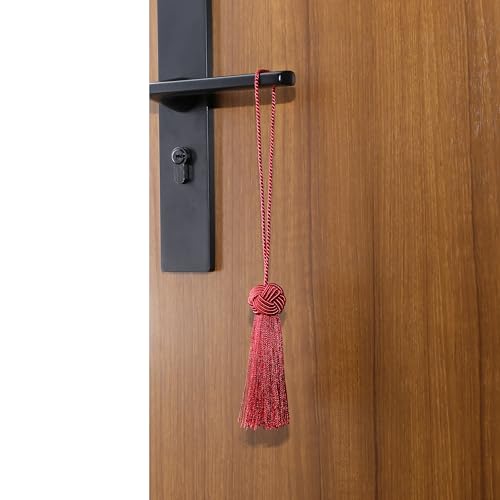 Image of BEL AVENIR 8 Pcs Elegant Polyester Key Tassel Colorful Craft Tassels Charms | Key Tassel for Christmas Tree, DIY Craft Garland Project, Wedding Home Party Decorations, Small Tassel (Red)