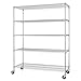 Trinity 5-Tier NSF Heavy Duty X-Large Wire Shelving Rack with Wheels, 60 by 24 by 72-Inch, Chrome