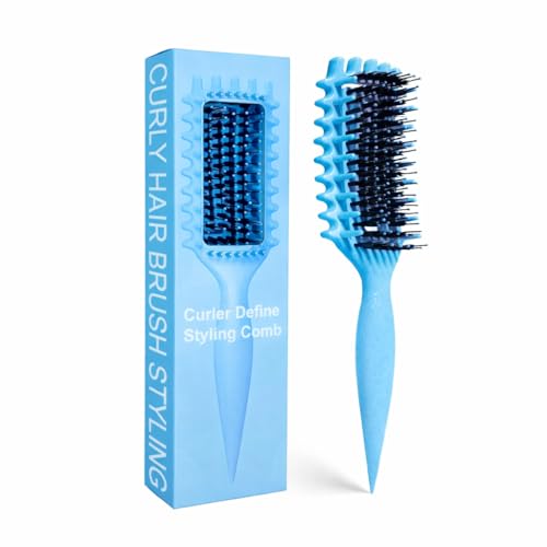 Image of Curly Hair Brush Candybrush Curl Defining Brush for Detangling Shaping and Defining Curls for Women, Men, Wet & Dry Hair (Sky Blue)