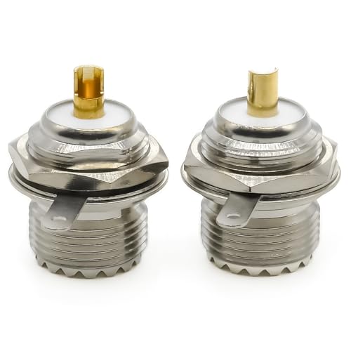 Conector Bulkhead UHF SO239 para montaje en panel, pack 2 piezas miniatura 6