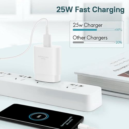 Image of 25W Type-C Fast Charging Travel Adapter with USB-C Cable | Super Fast PD Charger for Smartphones & Tablets | Compact Wall Charger with Safe & Efficient Power Delivery Support