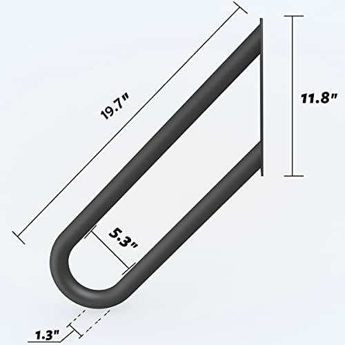 Smqljxc 20 Inch U-Shape Metal Handrails For Steps, Black Handrails For Stairs, Outdoor Indoor Stairs Railings For 1-2 Steps, Wall Mounted Handrail For Garage Entrance, Porch (Black, 2 Pcs) #TOP1