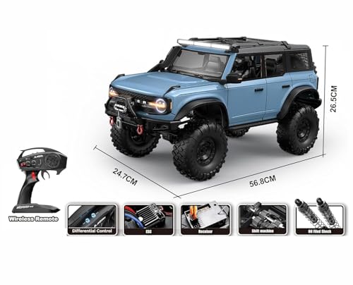 Image of RC Off-Road Truck, RC Car, Remote Control Car, Full Proportional RC Rock Crawler Car 4x4 1 /16 2.4GHz 4WD RC Truck, 15km /h Light Hobby Grade for Kids