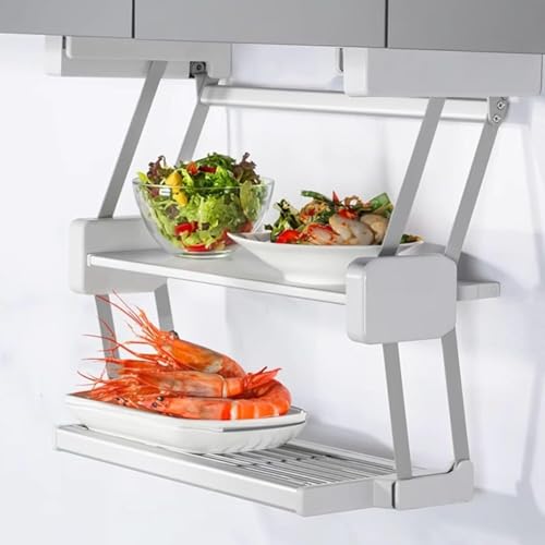 Küchen-Organizer, faltbar, ausziehbar, Gewürzregal, Unterschrank, Organizer für Schrank/Schrank/Geschirrschrank, innovatives Drainageschicht-Design