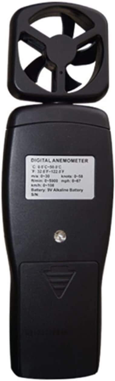 JJJ Probador Digital, medidor de Flujo de Aire Digital anemómetro 0-45m / s Termómetro de anemómetro de Mano del Sensor de Viento AS806
