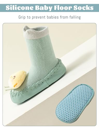 Happy Cherry Baby Kid Non-slip Rubber Sole Socks Shoes Indoor Soft First Walking Floor Booties Slipper for Toddler Girls Boys3