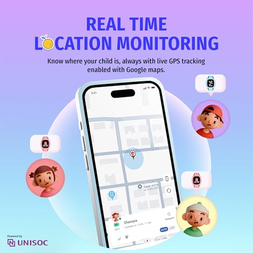 Image of Noise Junior Explorer 2 Smart Watch for Kids with 4G SIM Compatible, 2-Way Video & Voice Calling, Geofencing, Real Time Location Monitoring via Google Maps, IP68, SOS Emergency Alerts (Power Pixel)