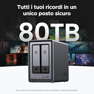 UGREEN NASync DXP2800, NAS desktop a 2 bay, CPU Intel N100 Quad-core, 8 GB di RAM DDR5, 2,5 GbE Enthernet, 2 slot M.2 NVMe, HDMI 4K, archiviazione collegata in rete (Senza disco)