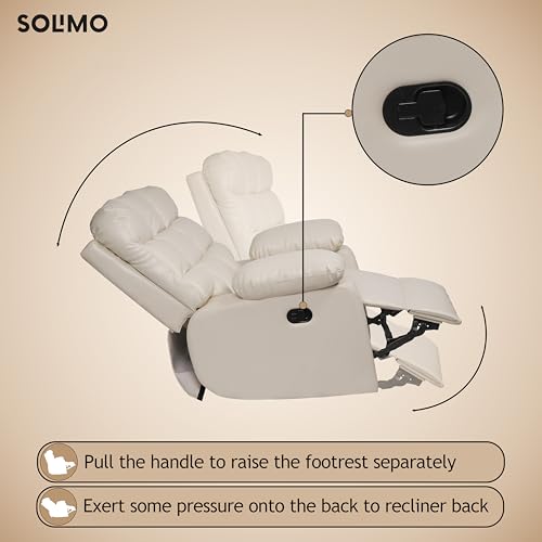Image of Amazon Brand - Solimo Lumina 1 Seater Recliner | Single Sofa Chair for Living Room Comfort | Ergonomic Design (Leatherette - Beige)