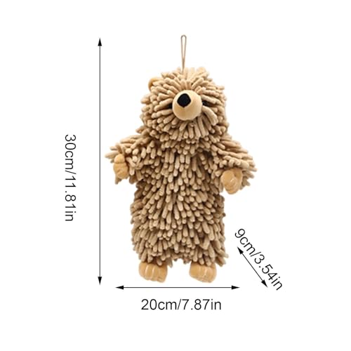 Toalla de mano con forma de oso de chenilla ultra absorbente para baño y cocina 6