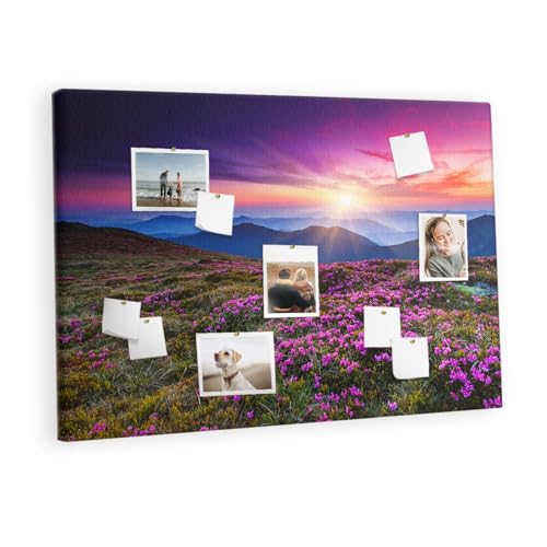 Tableau mural liège 120x80 cm en bois à motif Fleurs du lever du soleil