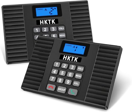 HKTK ワイヤレスハンズフリー室内インターカム、ワイヤレスインターホン、ワイヤレスインドアインターカム、全二重通話機能付き、グループ通話機能付き、自動応答機能。家庭でも業務でも適用、最大１８台まで拡張可能、通話距離最大200m（2台セット）
