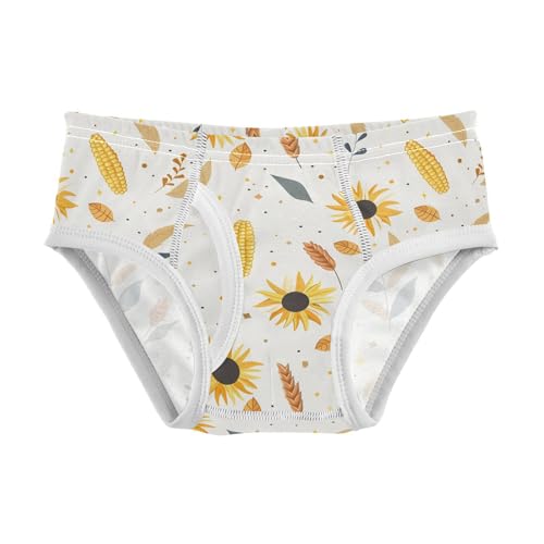 visesunny Boys Cotton Underwear Corn Sunflower Autumn Printed Toddler Soft Training Briefs Size 2T-8Y for Kids