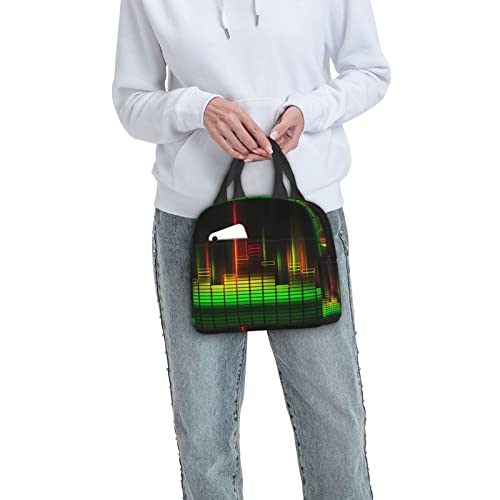 Debou Cool Music Insulated Lunch Bag Cooler Tote Reusable Leakproof Lunch Box Easy Clean For Work Office Picnic Beach Or Travel #TOP7