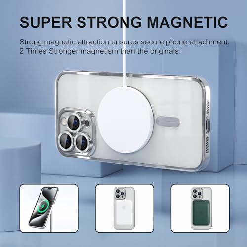 Image of Misea Magnetic for iPhone 15 Pro Max Case Compatible with MagSafe Silver