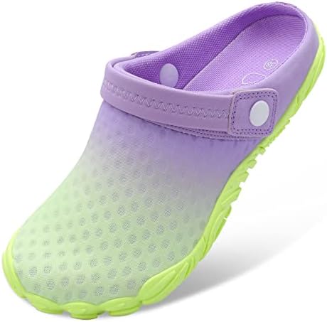 Besroad Mens Womens Slip on Classic Comfortable Clogs Garden Park Hiking Sandals Slippers Gradient Light Green 12 Women/11 Men
