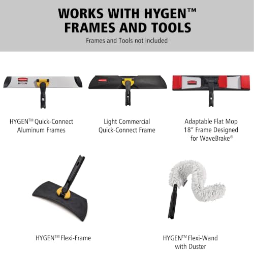 Rubbermaid Commercial Products HYGEN Quick-Connect Adjustable Extension Handle/Pole, Lightweight Cleaning Tool for Floors/Walls/Ceilings/Windows for Janitorial/Residential/Commercial/Business, Yellow