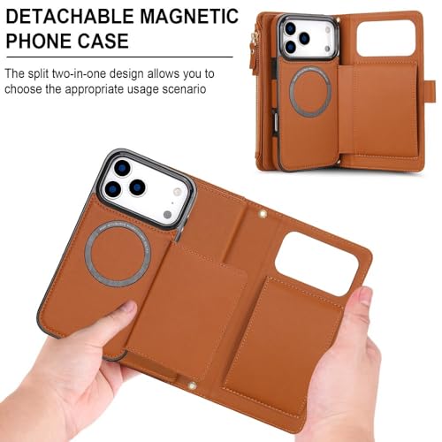 Étui compatible iPhone 17 rouge coque protection portefeuille cuir
