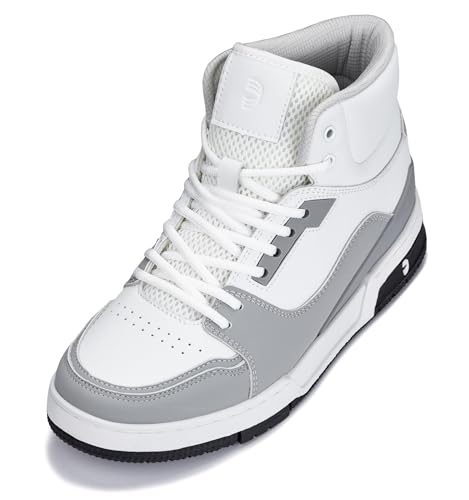 Image of CALTO Men's Invisible Height Increasing Elevator Shoes - Lace-up Sporty High Top Sneakers - 3 Inches Taller