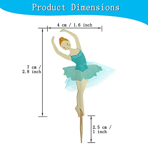 24Pcs Ballet Girl Dance Cupcake Toppers, Ballerina Cake Decoration For Wedding Birthday Party #TOP2