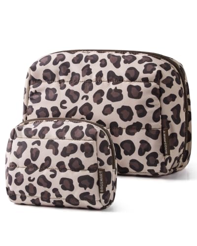 Image of BAGSMART Puffy Padded Travel Makeup Bag Duo Large & Small for Women | Puffy Padded, Travel Cosmetic Organizer Set, Large Toiletry Bag & Small Purse Pouch, Travel Essentials