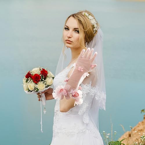 Guantes de tul para boda mujer largos y complementos novia 7