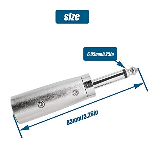 2x 3 pins XLR naar 1/4 Inch Adapters, XLR Mannelijke Socket naar 6.35mm Mannelijke Jack Mono Plug Conversie Connectors… - Image 5