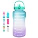 Bottiglia d'acqua da 2 litri da 3,8 litri Flip-Flop Motivazionale BPA Sport Fitness Brocche Porta cellulare da esterno Tour-2.0L, Arancione